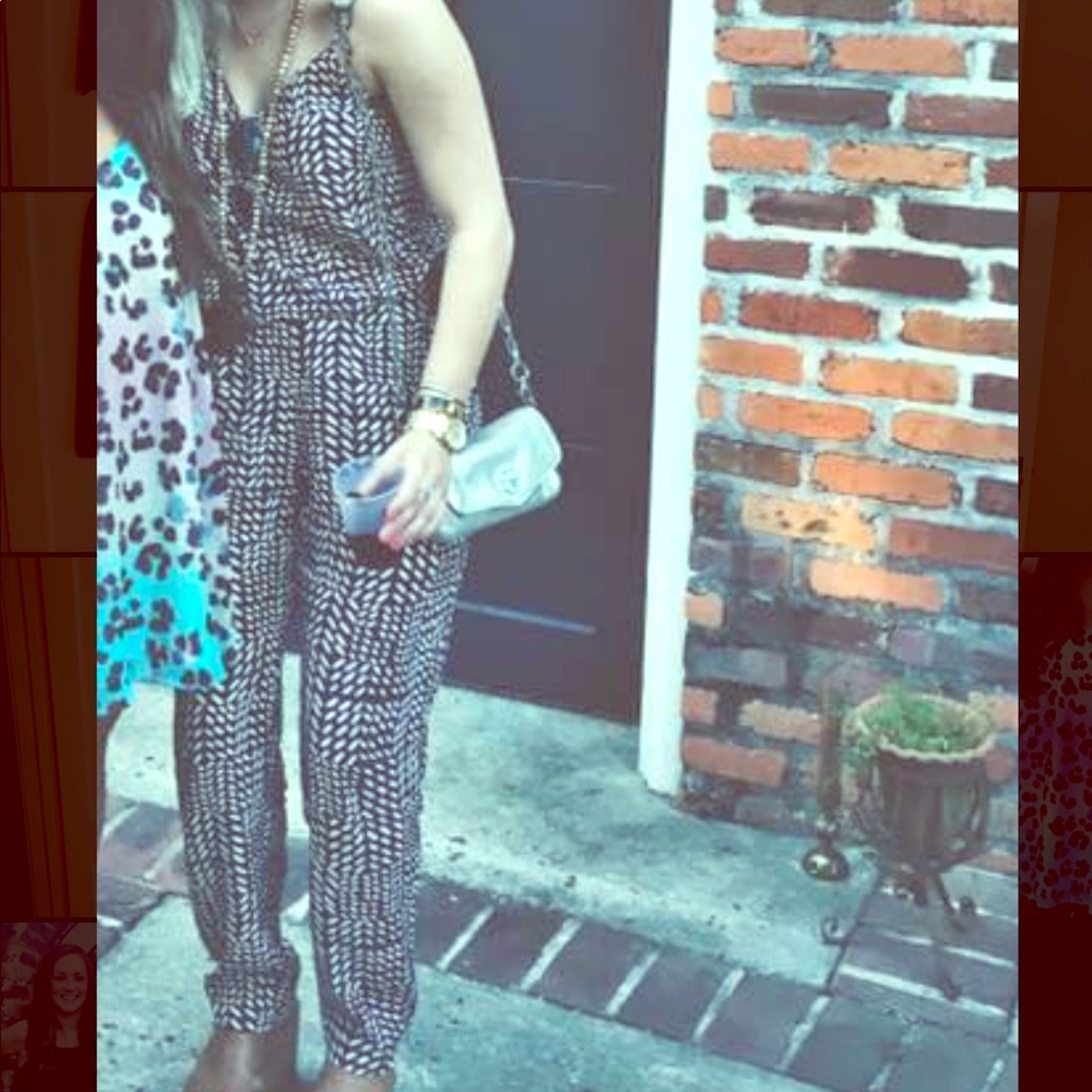 Navy and White Jumpsuit